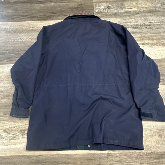 Vintage 90s Eddie Bauer Blue Men L Zip Up Wool Blanket Lined Mountain Chore Coat - Picture 2 of 7